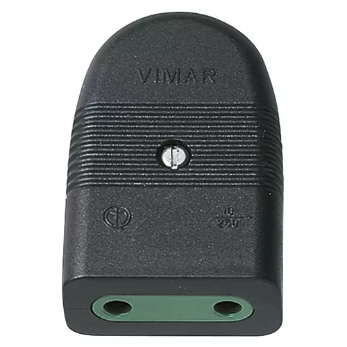 Vimar - 01022 - 2P 10A P10 axial outlet black