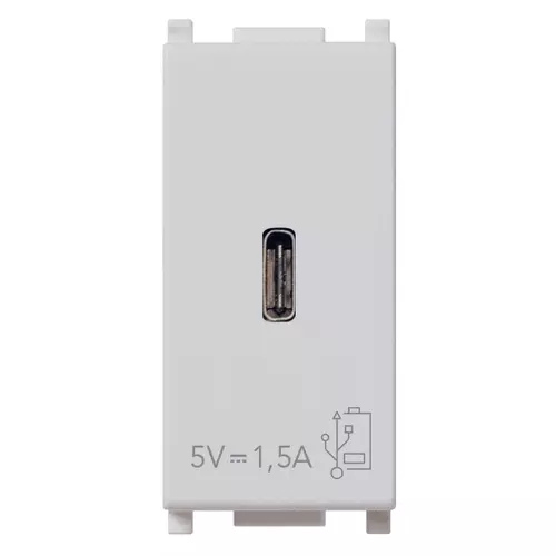 Vimar - 14292.C.SL - Μονάδα τροφοδοσίας USB ‫C 5V 1,5A1MSilve