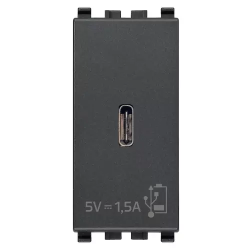 Vimar - 20292.C - Μονάδα τροφοδοσίας USB ‫C 5V 1,5A1M γκρί
