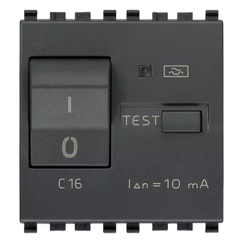 Vimar - 20411.16 - Interruptor MTDif.1P+N C16 10mA gris
