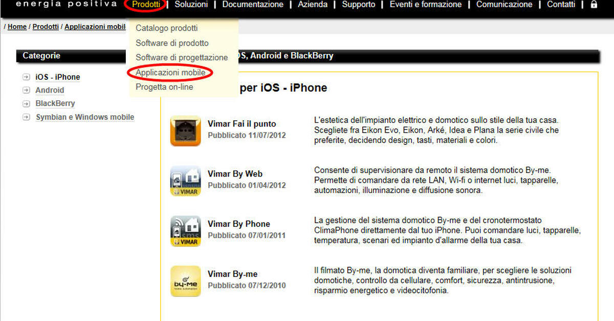 Le Apps per il suo smartphone - Vimar