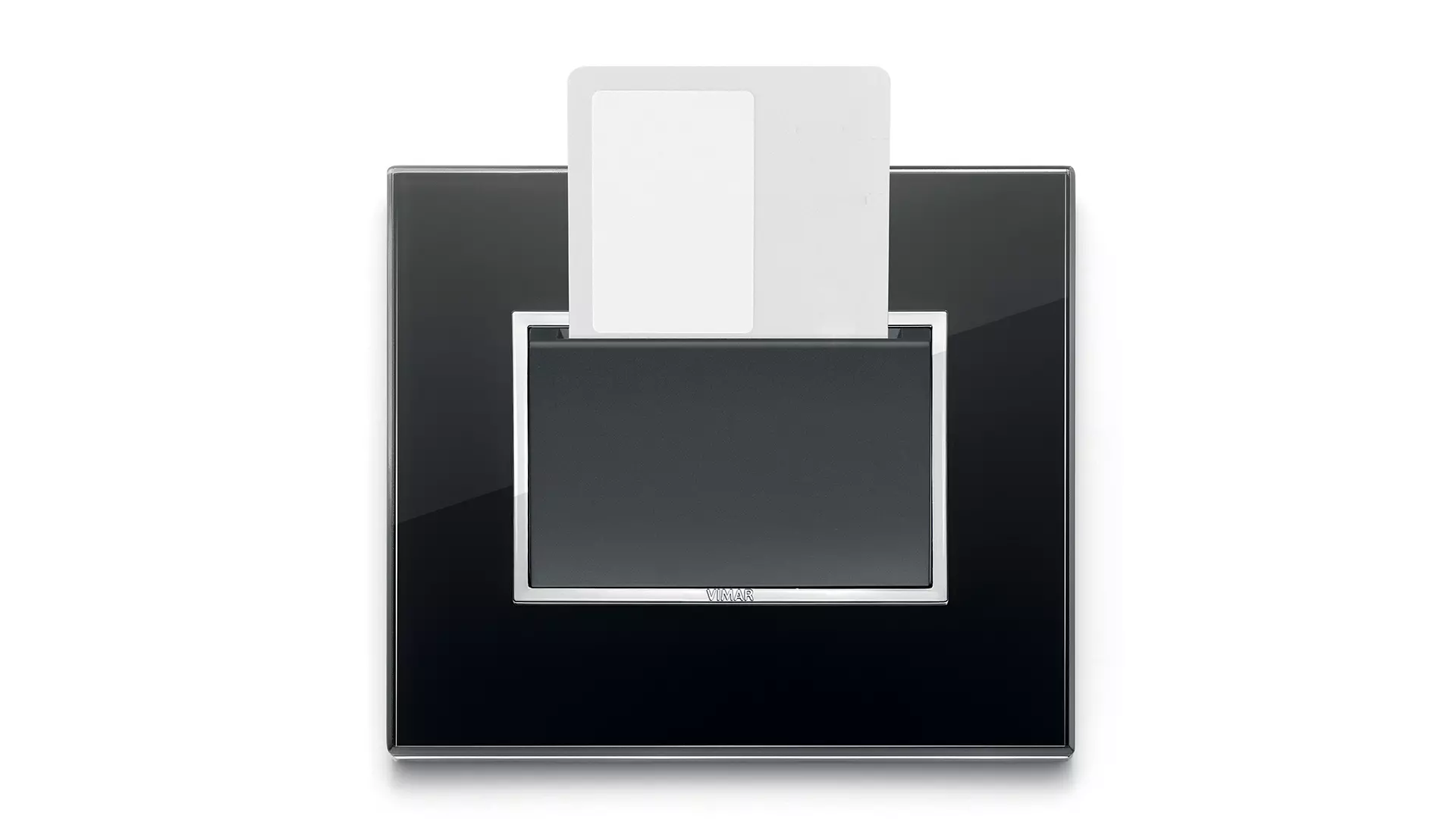 Vimar Lettore elettronico NFC/RFID - Eikon Evo nera + 20468 - Tasca NFC/RFID compatibile AGB grigio