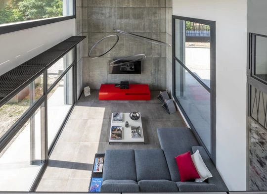 Casa stile industrial chic vista dall'alto