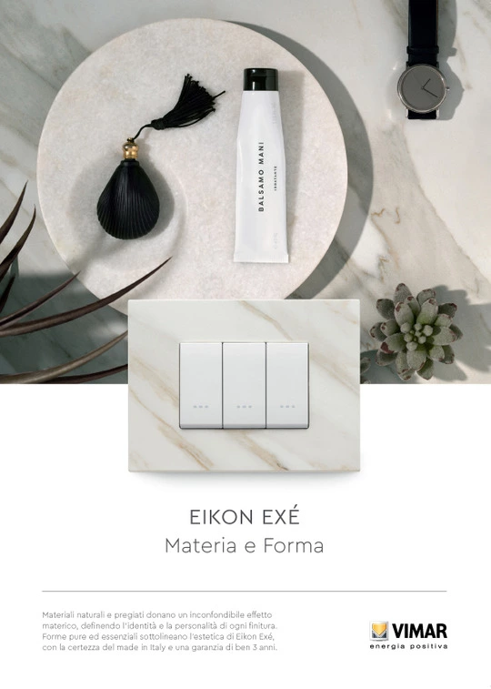 Vimar Campagna Stampa e quotidiani 2019 Eikon Exe Marmo
