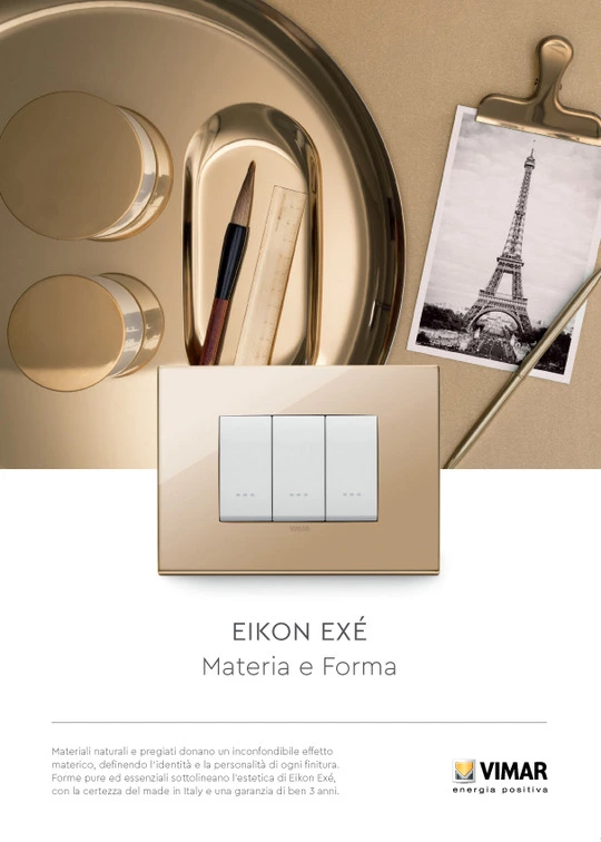Vimar Campagna Stampa e quotidiani 2019 Eikon Exe Metallo