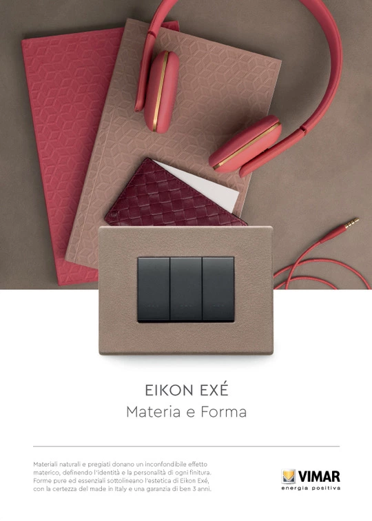 Vimar Campagna Stampa e quotidiani 2019 Eikon Exe Pelle