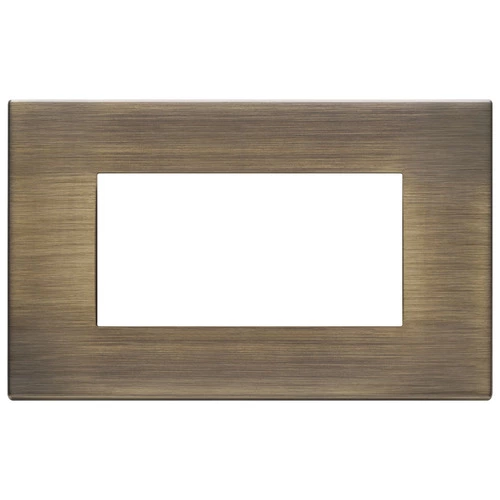 VIMAR 14653.70 3-Module Flat Plate – Metallic Bronze Finish, Ideal For Switches/Sockets, Flush Series