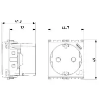 vista de las dimensiones arte. 19208.USB.B
