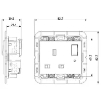 vista de las dimensiones arte. 30221.LG