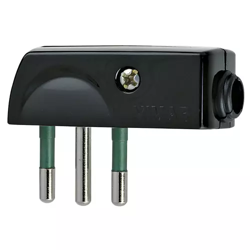 Vimar - 00206 - Stecker 2P+E 10A SPA11 90° schwarz