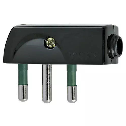 Vimar - 00207 - Stecker 2P+E 16A SPA17 90° schwarz