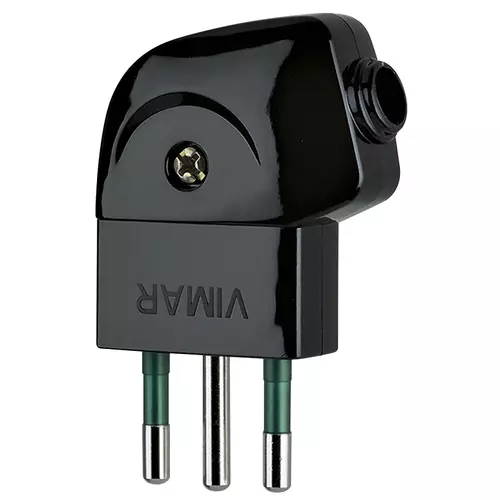 Vimar - 00211 - Stecker 2P+E 10A S11 90° schwarz