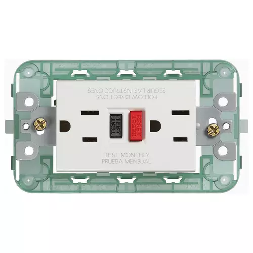 Vimar - 00296 - Two 2P+E 15A USA outlet with GFCI white