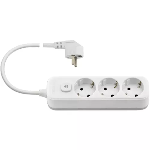 Vimar - 00493.L.B - Multi-outlet 3Schuko+switch 3m white