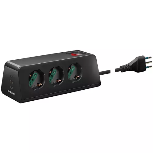 Vimar - 00608.CC - Presa scrivania 3univ.+3USB+S11+cbe nero
