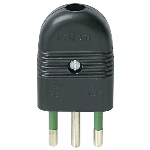 Vimar - 01021 - Stecker 2P+E 10A axial schwarz