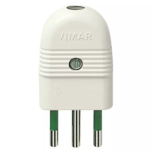 Vimar - 01021.B - 2P+E 10A axial plug white