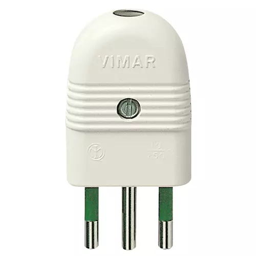 Vimar - 01021.B - Stecker 2P+E 10A axial weiß