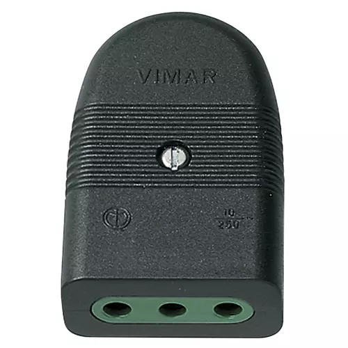 Vimar - 01023 - Prise 2P 10A P11 axial noir