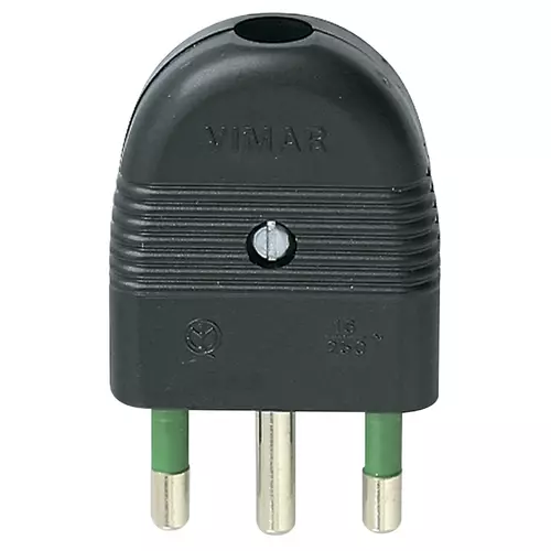 Vimar - 01026 - Stecker 2P+E 16A axial schwarz