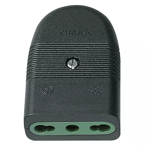 Vimar - 01029 - 2P+E 16A P17/11 axial outlet black
