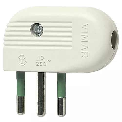 Vimar - 01041.B - Fiche 2P+T 10A 90° blanc