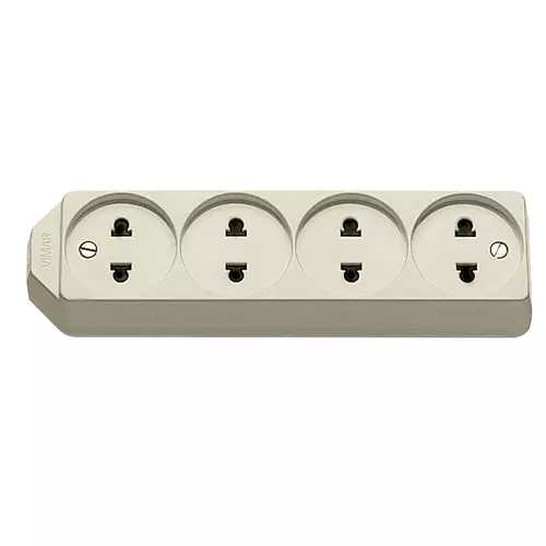 Vimar - 01271 - Multi-outlet 4USA+EU ivory