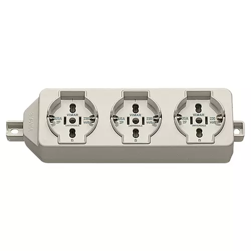 Vimar - 01287 - Multi-outlet 3universal ivory