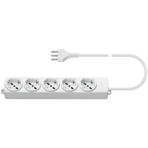 Vimar - 01294.CC.B - Presa multipla 5 universale+cavo bianco