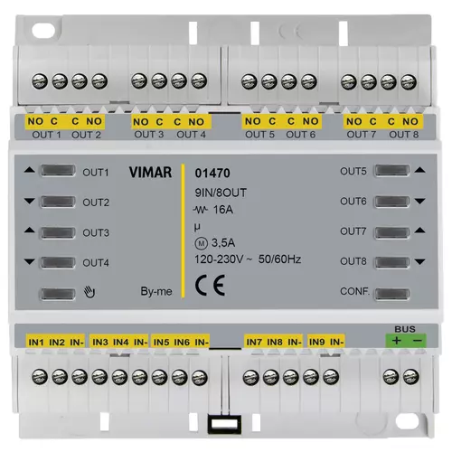 Vimar - 01470 - Modulo domotico multifunz. 9in 8out relè