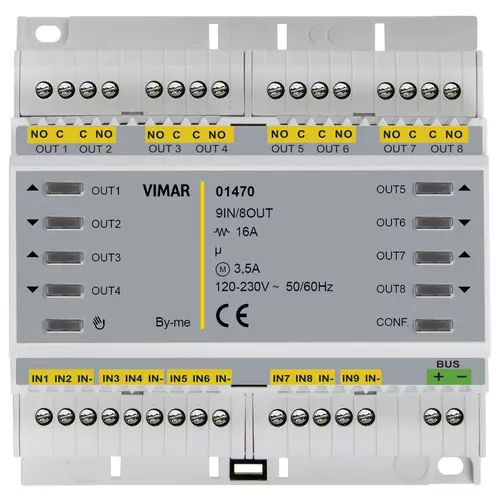 Vimar - 01470 - Module dom.multifunct. 9IN 8OUT relais