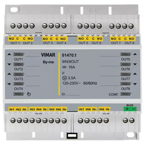 Vimar - 01470.1 - Modulo domotico multifunz. 9in 8out relè