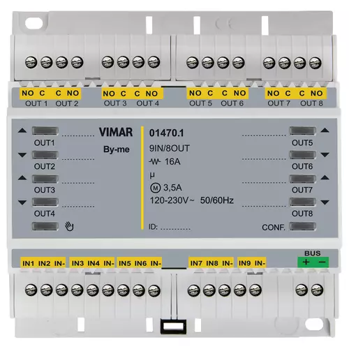 Vimar - 01470.1 - Mehrfunkt.-Heimaut.-Modul 9IN 8OUT Relai