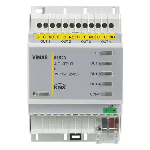 Vimar - 01523 - Aktor 4-Ausgabe 250V 16A KNX