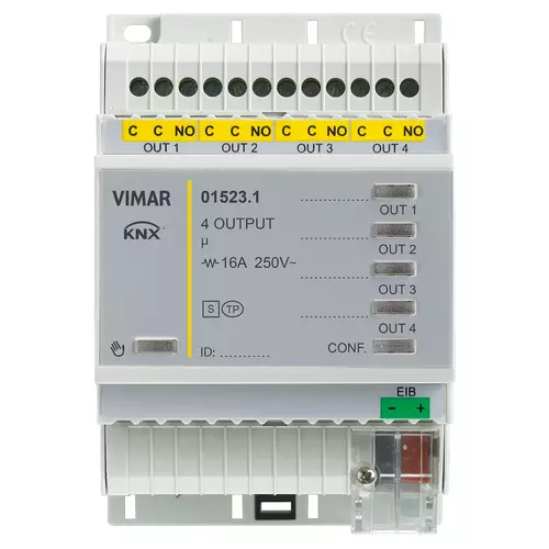 Vimar - 01523.1 - Aktor 4-Ausgabe 250V 16A KNX