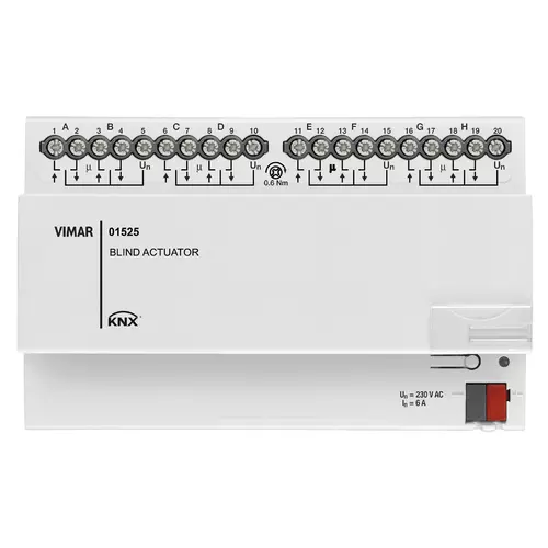 Vimar - 01525 - Actuator for 8 rolling shutters KNX