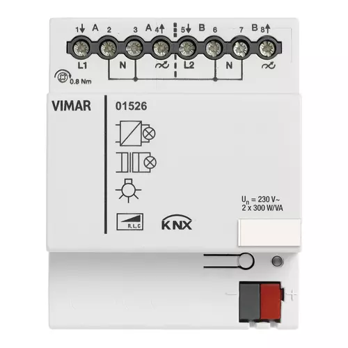 Vimar - 01526 - Dimmer 230V 2-Ausgabe 300W/VA KNX