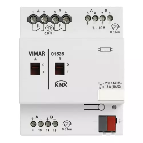 Vimar - 01528 - Dimmer 1-10V 2outputs 16A KNX