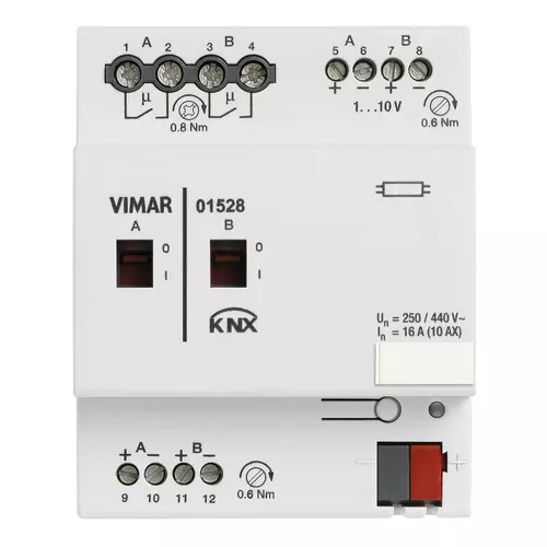 Vimar - 01528 - Variador 1-10V 2salidas 16A KNX