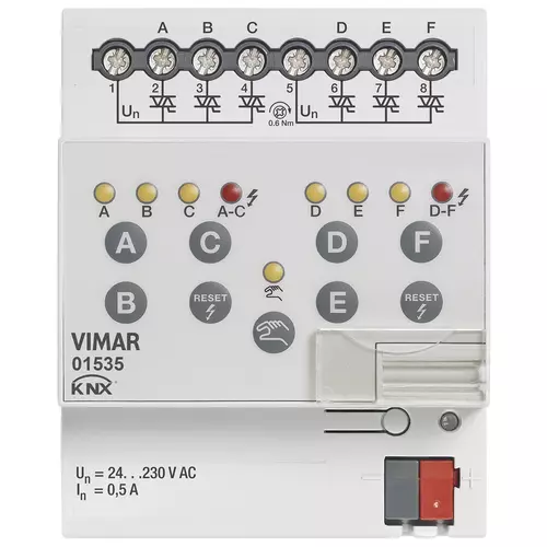 Vimar - 01535 - Actuador electroválvula 6 out 230V KNX
