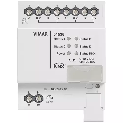 Vimar - 01536 - Attuatore 4 uscite analogiche KNX