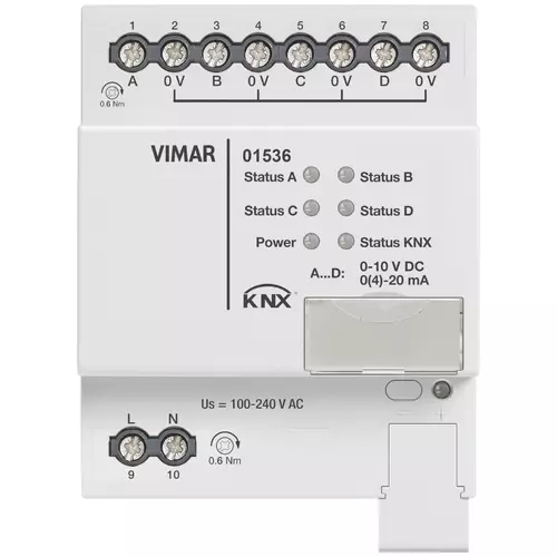 Vimar - 01536 - Actuador 4 salidas analógicas KNX