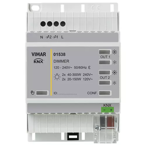 Vimar - 01538 - Dimmer KNX 2 OUT200W LED 120-240V