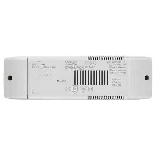 Vimar - 01875 - Alimentador 230V 50Hz LED 350/500/700mA