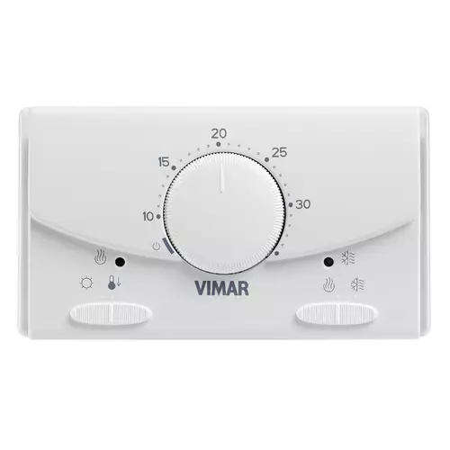 Vimar - 02900 - Termostato rotella parete batt. bianco