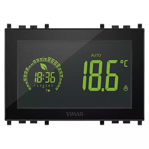 Vimar - 02955 - Επίτοιχος χρονοθερμ/της 3M 120-230V μαύρ