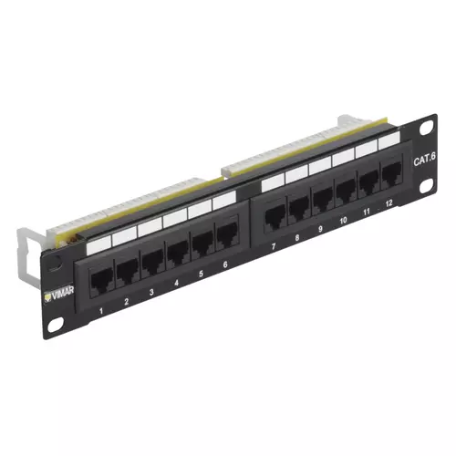 Vimar - 03303.3 - Patch panel 10in-12 RJ45 Cat6e UTP -1u