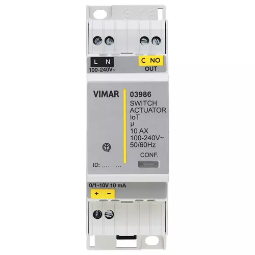 Vimar - 03986 - Actuateur 0/1-10Vdc +relais connecté IoT