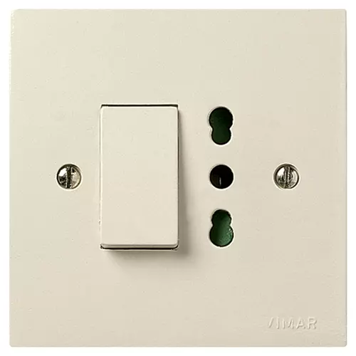 Vimar - 06690 - 1P 10AX 2-way switch+P17/11outlet ivory