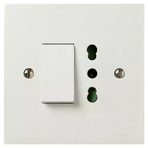 Vimar - 06690.B - 1P 10AX 2-way switch+P17/11outlet white
